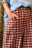 Jasper Plaid Brushed Cotton Shelby Barrel Pant Morello